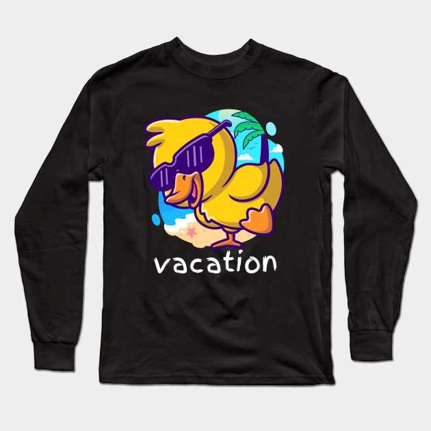 Vacation Duck Long Sleeve T-Shirt by Norse Magic